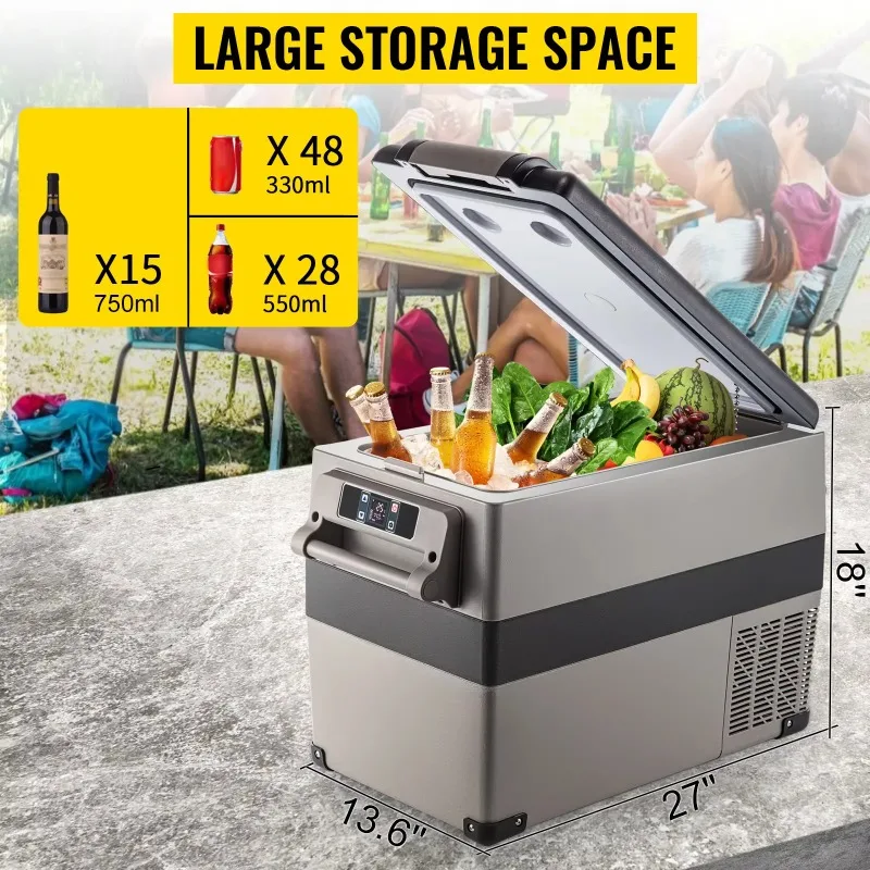 45L Large Capacity Portable Mini Fridge DC 12V/220V Car Refrigerator for Home Car Use for Outdoor Adventures Hotel Stay