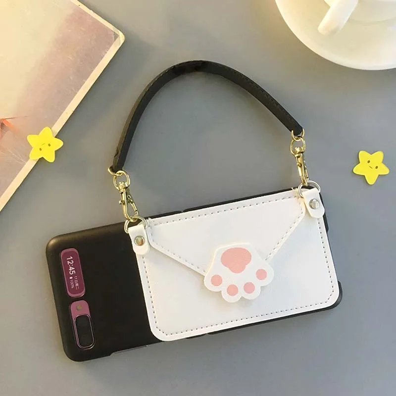 

Fashion Cute DIY Card Bag Purse Wallet Case For Samsung Galaxy Z Flip 4G 6 5 4 3 5G Handbag Design Back Matte Skin Cover