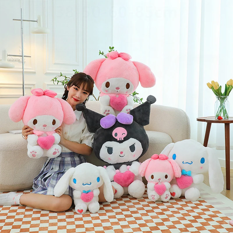 

Sanrio Kawaii Kuromi My Melody Cinnamoroll плюшевая игрушка мягкая кукла для детей подарок на день рождения и Рождество большая милая подушка для сна