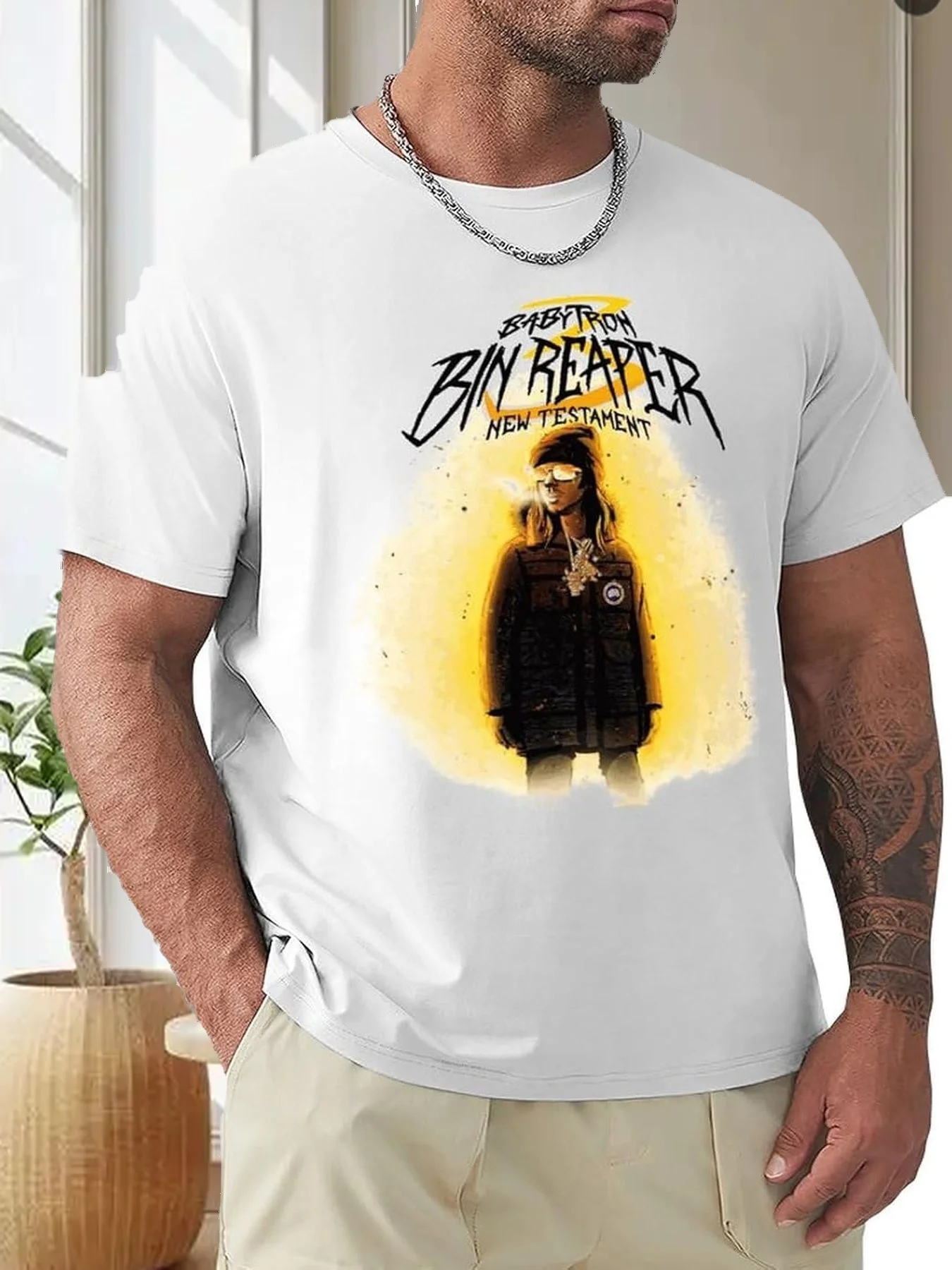 

Baby%Tron Shirt Mans Short Sleeve T-Shirt Summer Round Neck Cotton Sports Top Fashion Vintage Rock Band Print Graphic Tee