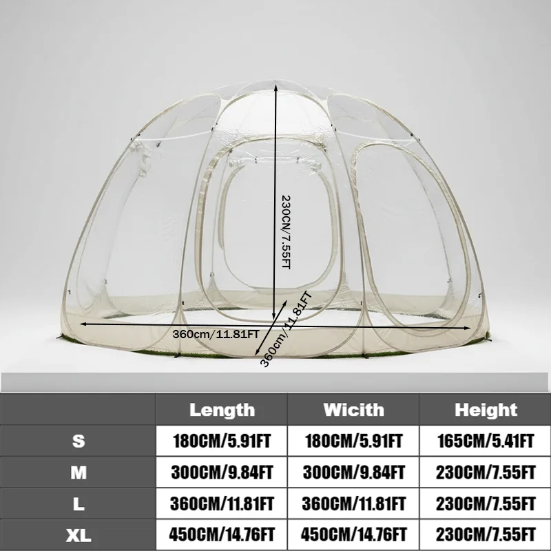 Transparent Bubble Tent 540 Degree Panoramic PVC for Stargazing Camping Backyard Beach Romantic Glamping