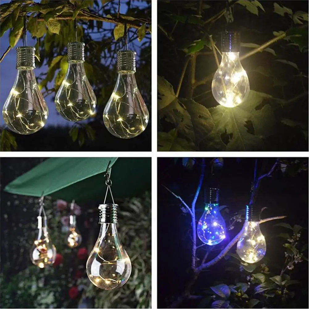 Led Solar Light Bulb Waterproof Built-In 40mah Battery Outdoor Hanging Lanterns For Party Garden Home Patio Decoration Lights