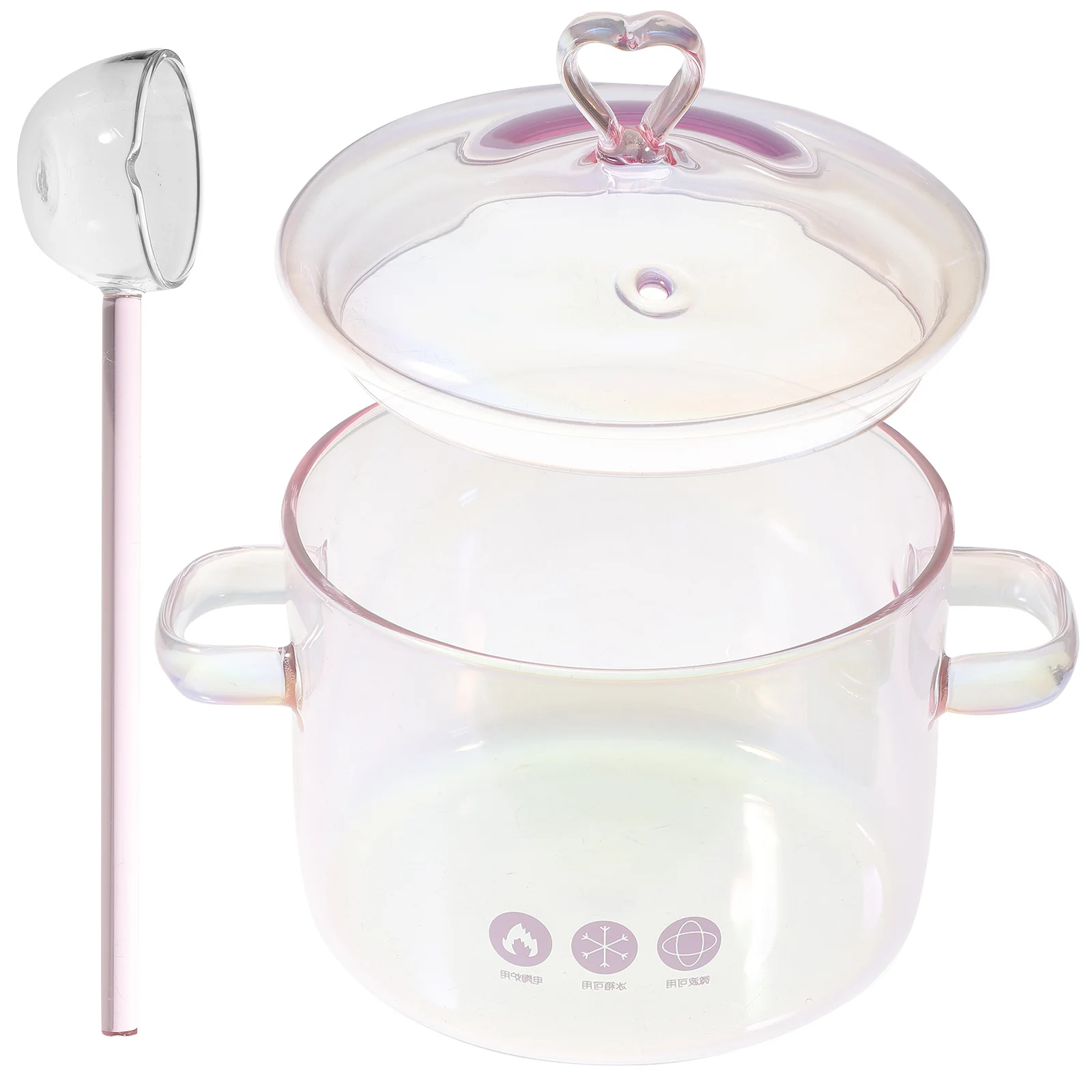 

Clear Glass Pot 1500Ml Noodles Soup Rice Braised Chicken Cooking Kitchen Accessory Heat Resistant Easy Clean Transparent Design