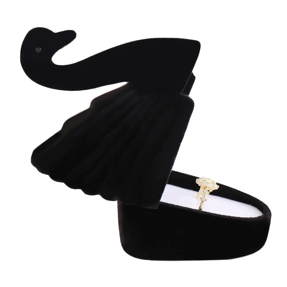 Hot Newest Display Gift Case Velvet Earring  Box Velvet Swan Box Ring  Box Necklace Box