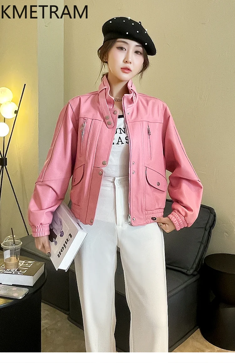 100% Top Layer of Sheepskin Jacket Woman Biker Genuine Leather Jackets Short Outerwears Fall Clothes 2025 Women дубленка женская