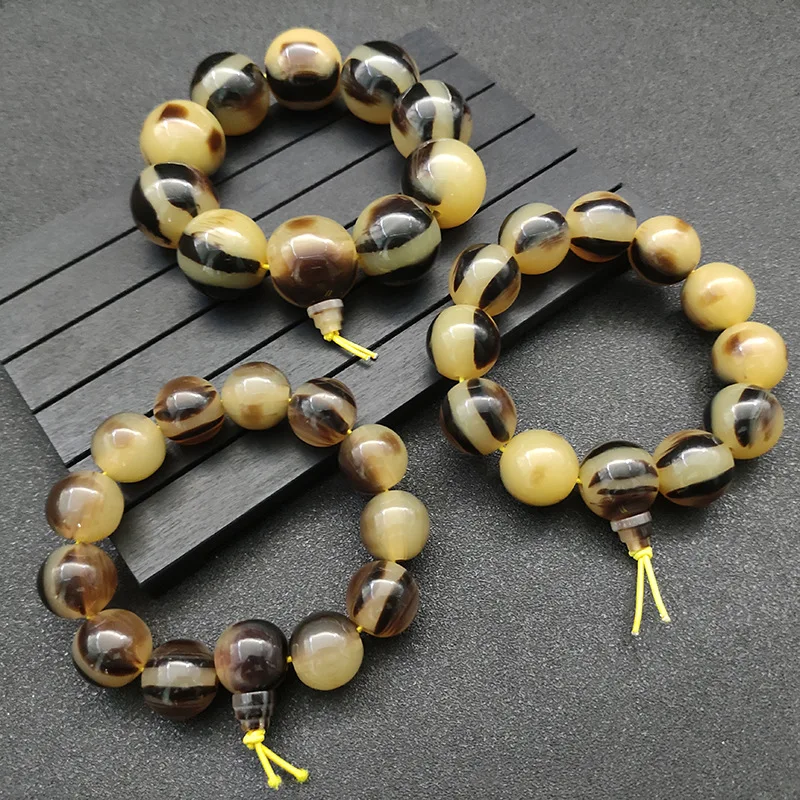 

Horn bracelet couple beads bracelets ethnic wind 18mm antelope horn jewelry scenic source