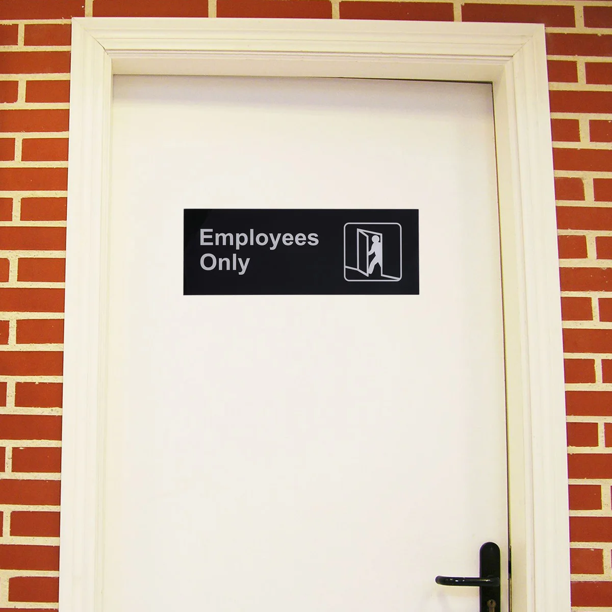 

1pc Employees Only Sign Acrylic Sticky Plastic Safety Indicator Office Wall Door Adhesive Symbol Signage Black White