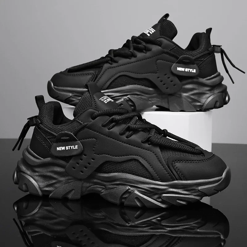 

Men's Thick Sole Sport Shoes Simple Fashionable Casual Sneaker High Quality Rubber Plastic Male Athletic Shoes Chunky Sneakers