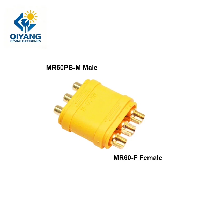 5 / 10pair Amass MR60PB Male MR60 Female Three-Core 3 Core Plug T Plug Interface Connector Gold Plated for RC Drone Models