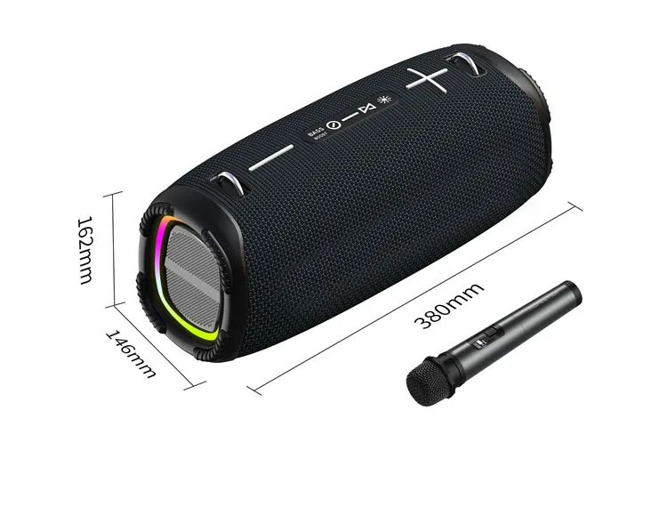 Altoparlante Karaoke Bluetooth portatile per TV, con 2 microfoni Wireless sistema di altoparlanti PA per feste all'aperto al coperto