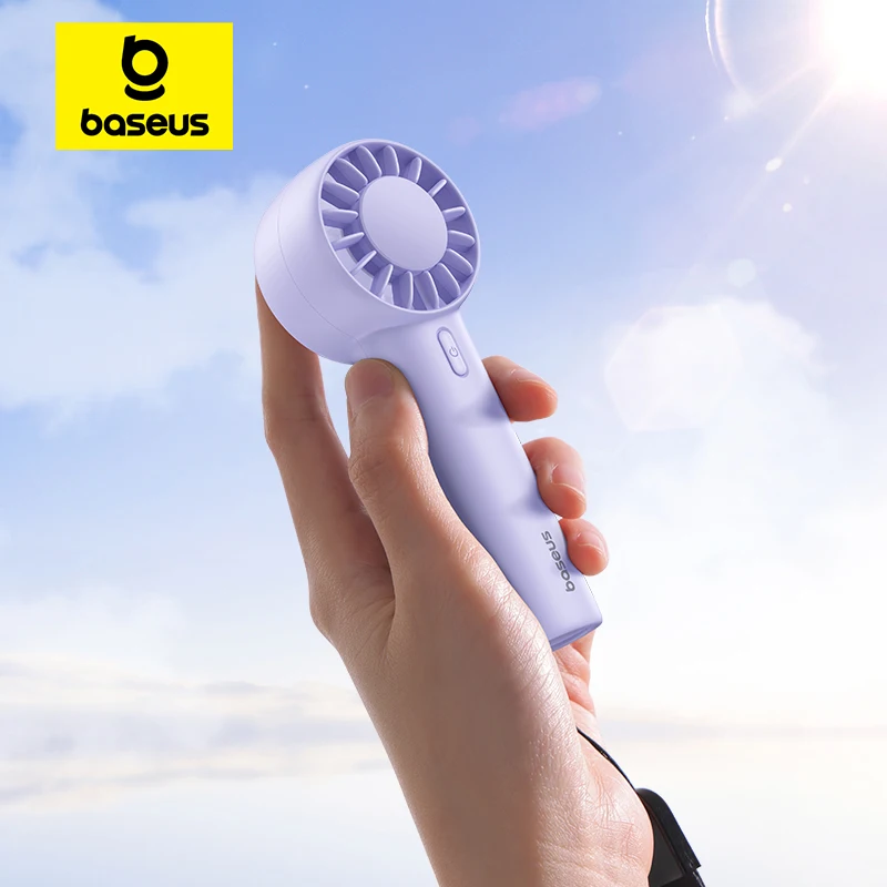 Baseus Portable Handheld Fan 3 Speed Min Fan Rechargeable Turbine Handheld Fan Powerful Wind for Car And Desktop Outdoor Fan