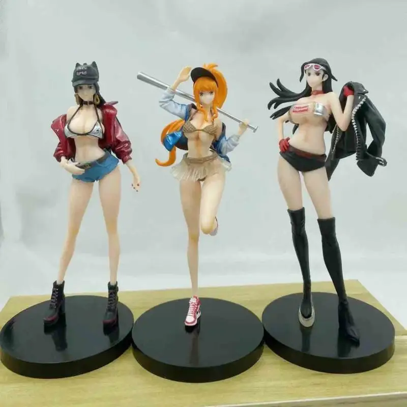 20cm One Piece Boa Hancock Nico Robin Nami Anime Figure Beautiful Girl Manga Statue Action Figurine giocattoli modello da collezione