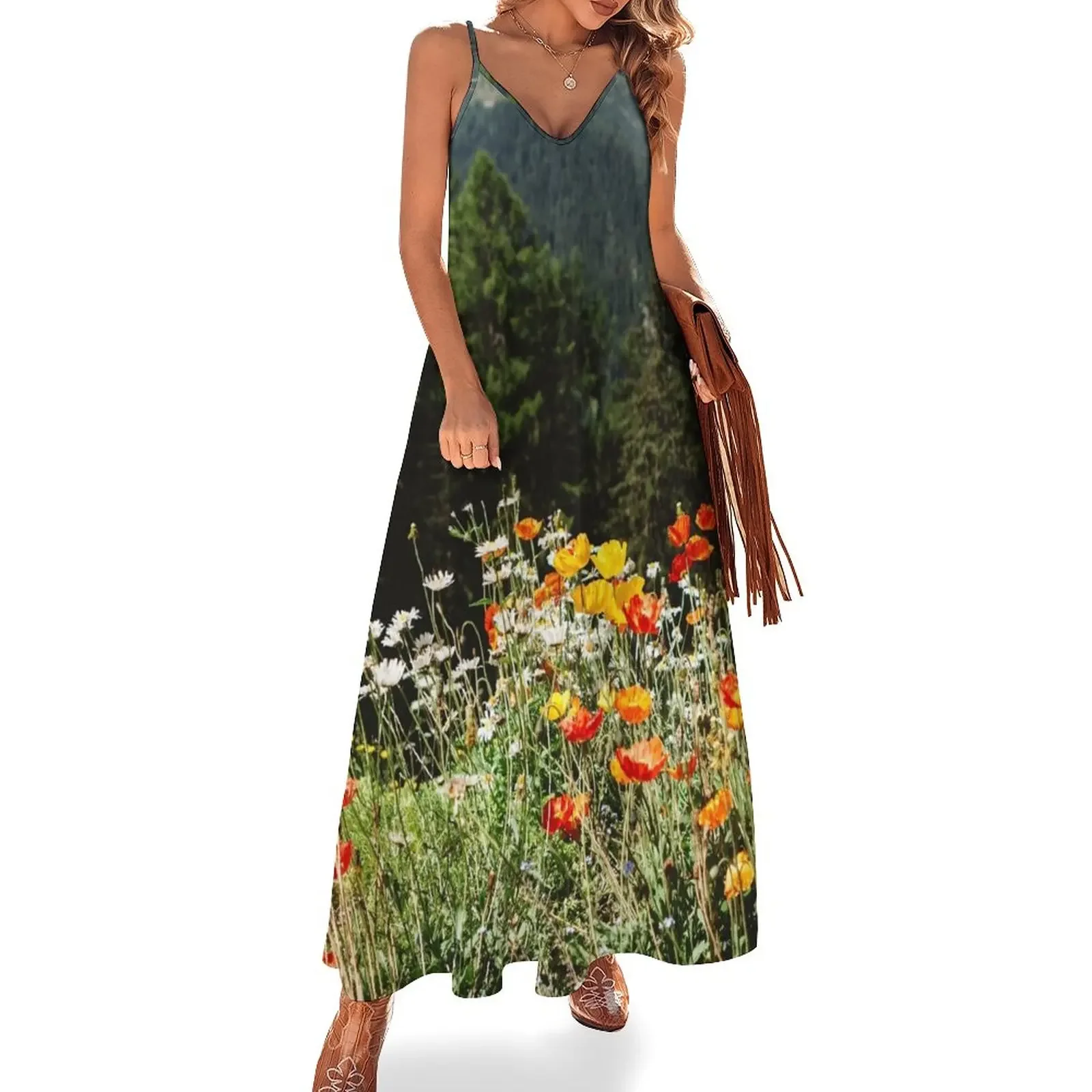 

Mountain garden Sleeveless Dress Clothing Women's summer dresses birthday dress for women evening dresses ladies