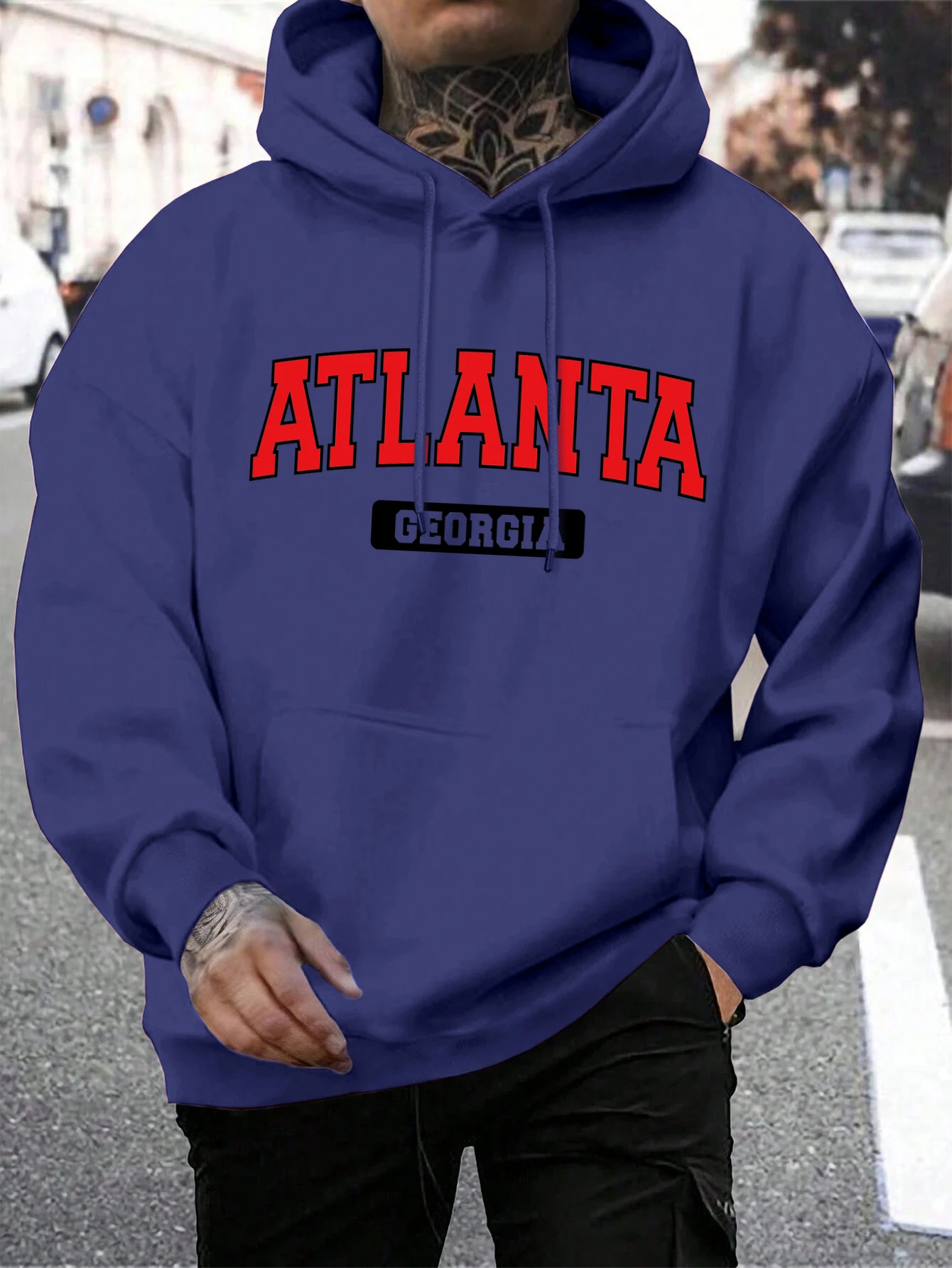 Atlanta Feorgia Atlanta Feorgia Printing Men Sweatshirt Harajuku Casual Hoody Fashion Loose Hoodie Vintage Fleece Tops