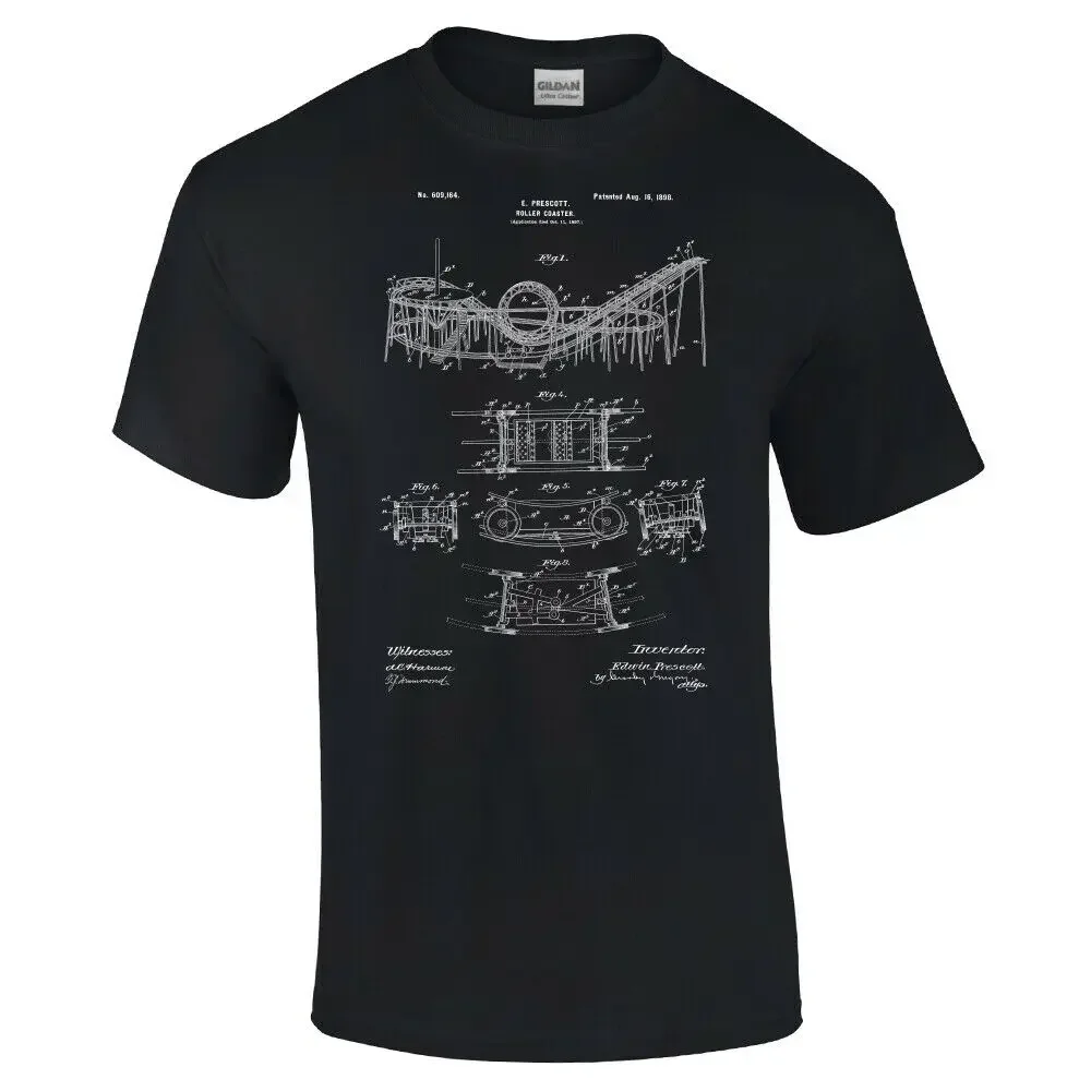 Roller Coaster Shirt Amusement Park Theme Park Carnival Ride Coney Island 2019 Summer Style Creative Printing Cotton Rock Shirts