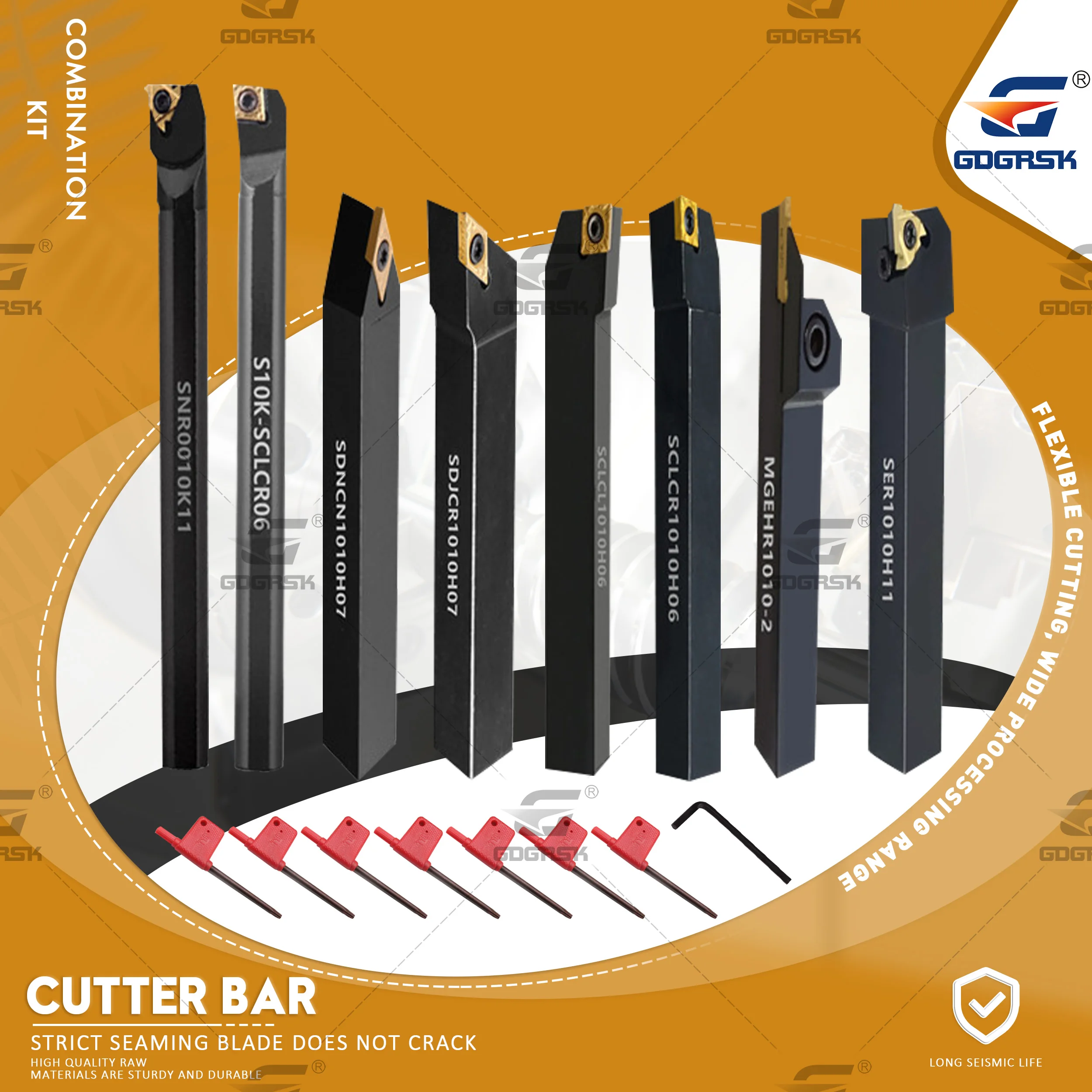 

8 Sets Of 12MM CNC Lathe Tool Holder Boring Bar With Applicable Turning Tool And Wrenches Used For Turning Thread Cutter Bar Set