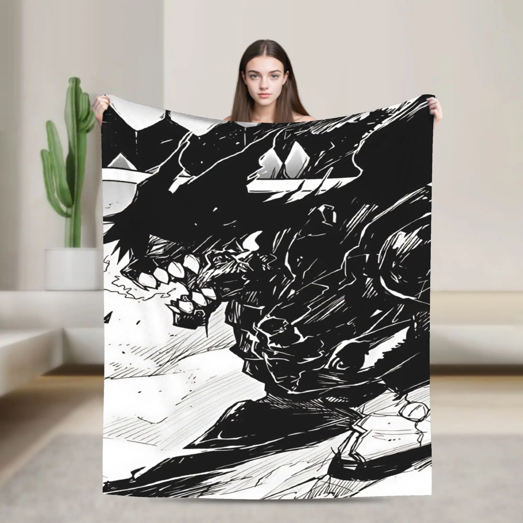 2026 Blacks Torchs Anime Soft Blanket  Decorative Plush Throw Blanket Comfortable Couch Bed Flannel Bedspread Sofa Bed Cover
