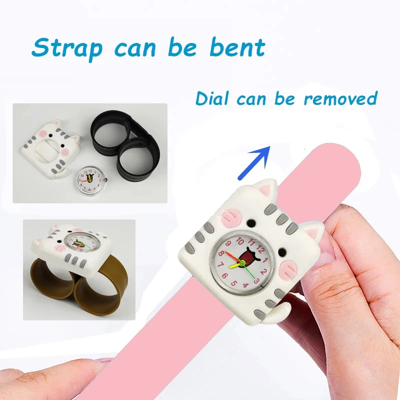 Carton Silicone Children Gift Watch for Boys and Girls Clock Cute Colorful Kids Wristwatches Toys Bracelet