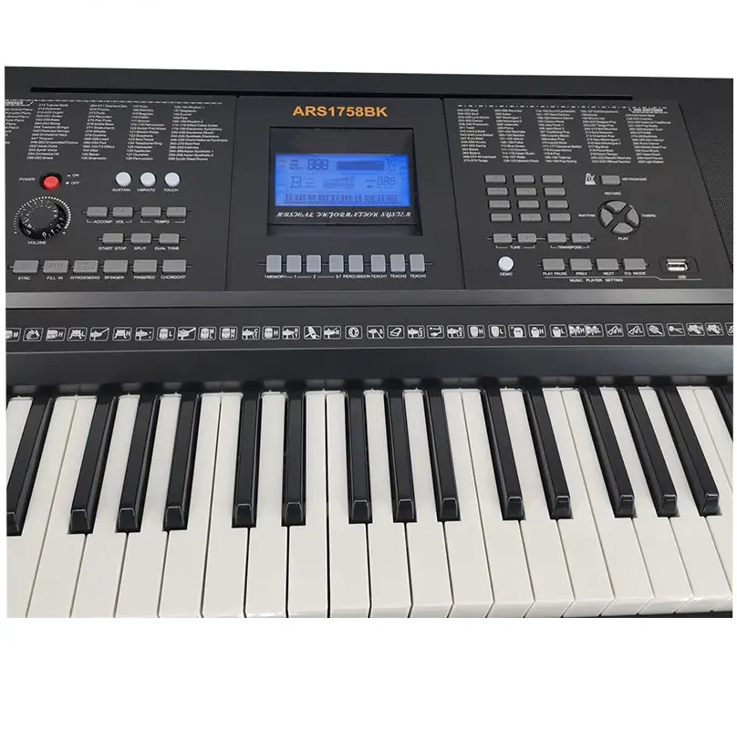 61-Key Portable LCD Display Double Pulley USB Electronic Organ Electronic Keyboard
