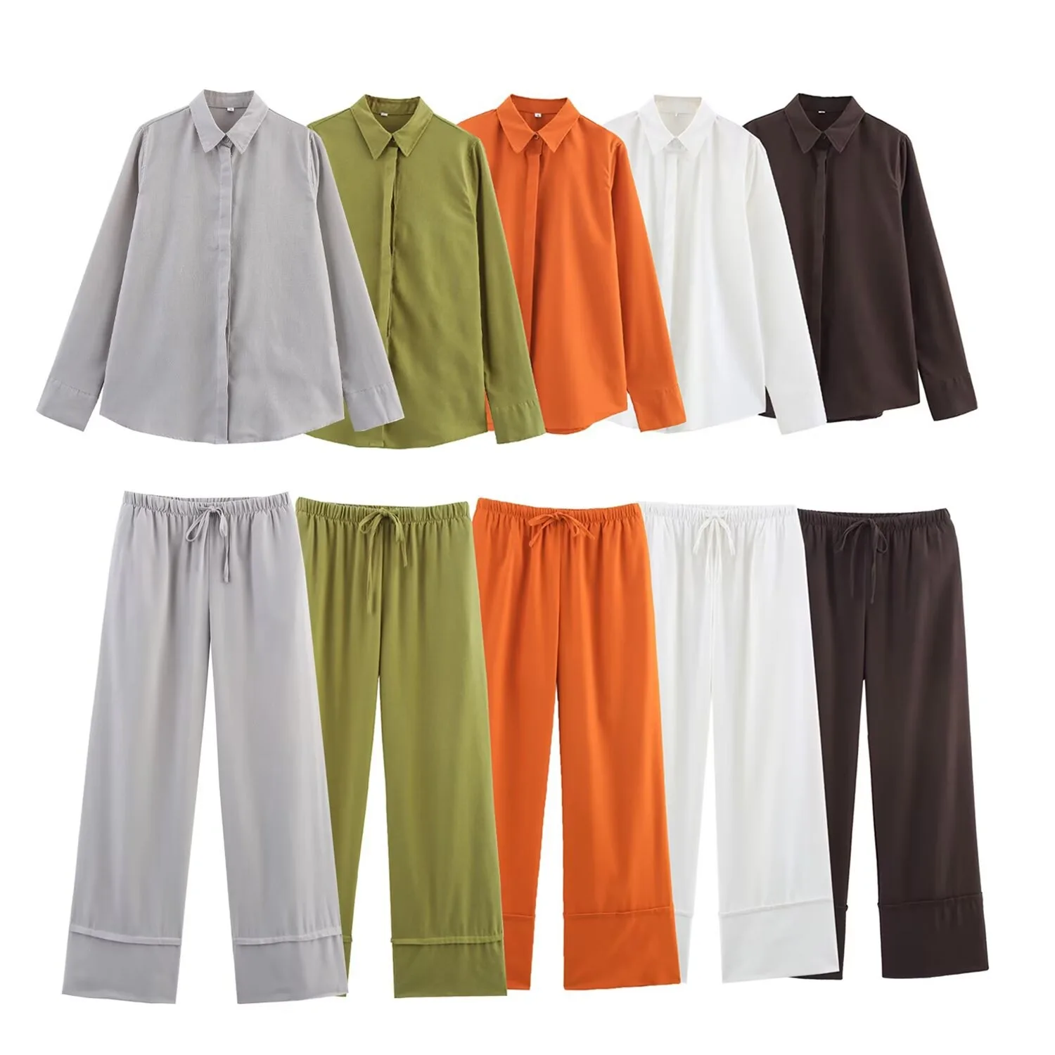 

Withered 2025 Summer New European And American Style Women's Clothing European French Fashion Design Pure Linen Shirt Pants Set