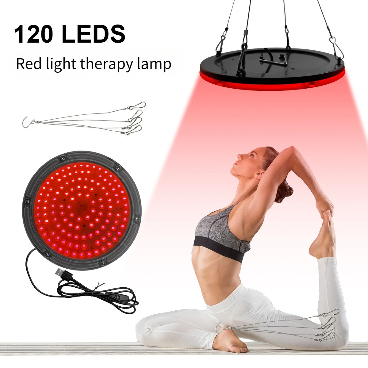 Portable LED Red Light Therapy Device 660nm Desk Lamp with Stand/Hanging Kits Anti Wrinkle Face Treatment for Home Use