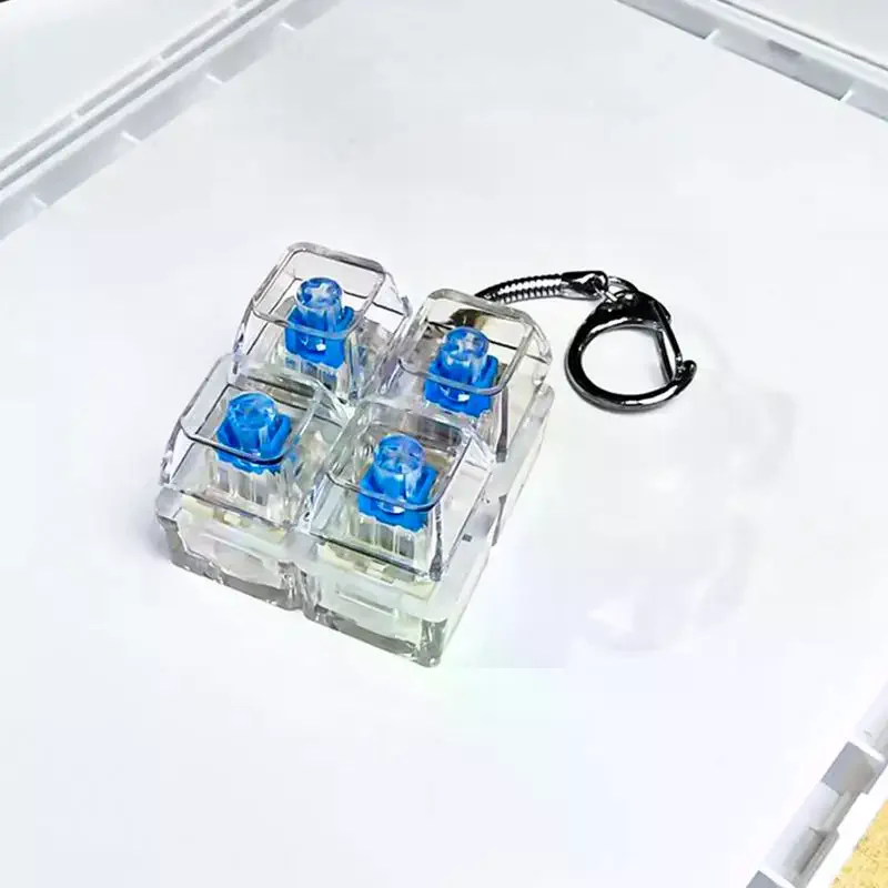 1pcs LED Keyboard Keychain Stress Relief Clickable LED Button Toy For People With Anxiety Office Desk Accessory