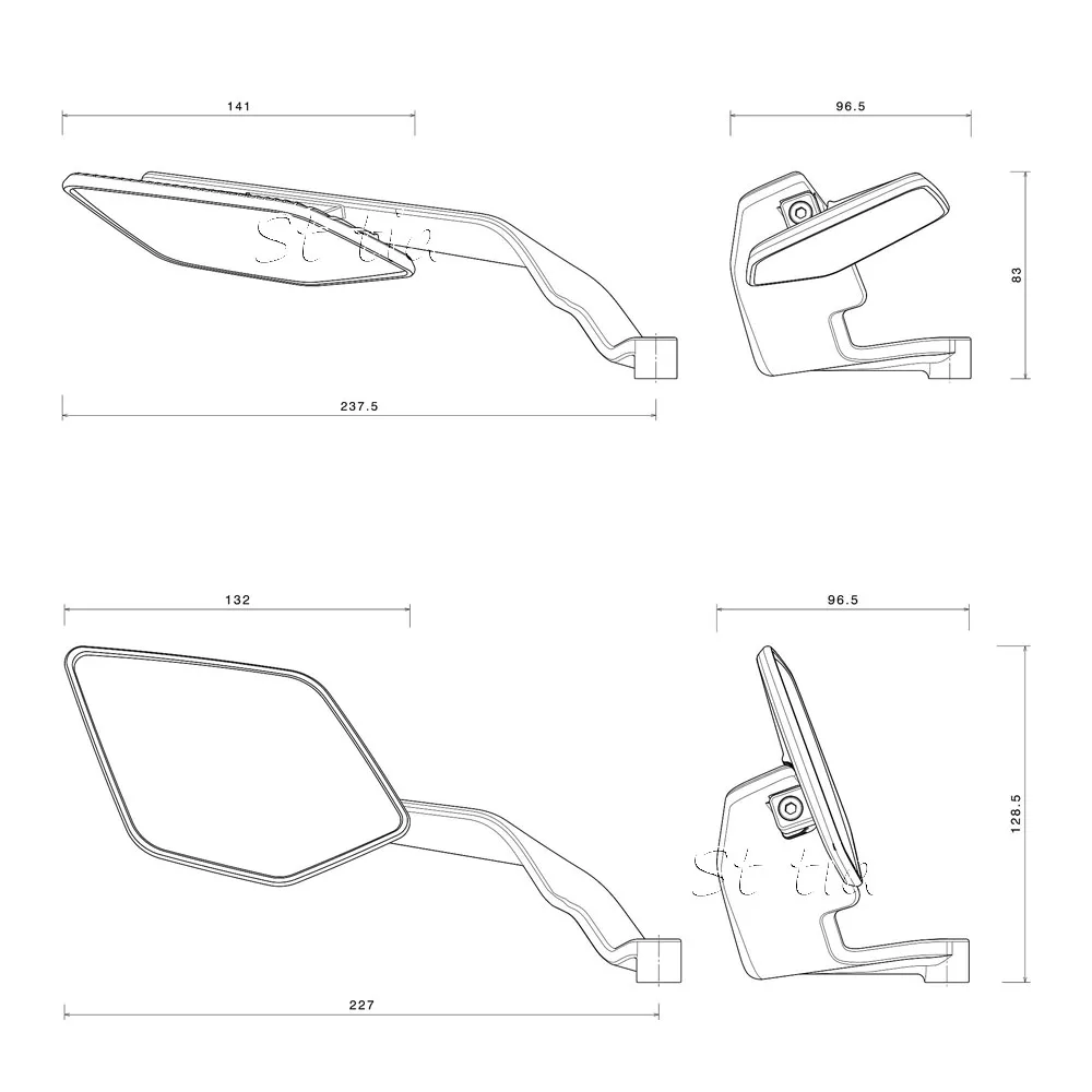 For Ducati XDiavel 1262S Dark 2021-2023 Diavel 1260 S Motorcycle Accessories Rearview Mirrors Adjustable Wind Wing Aluminum