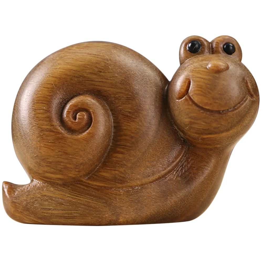 

Desk Snail Wooden Statue Office Accessories Decorations Sandalwood Desktop Figurine Lovely