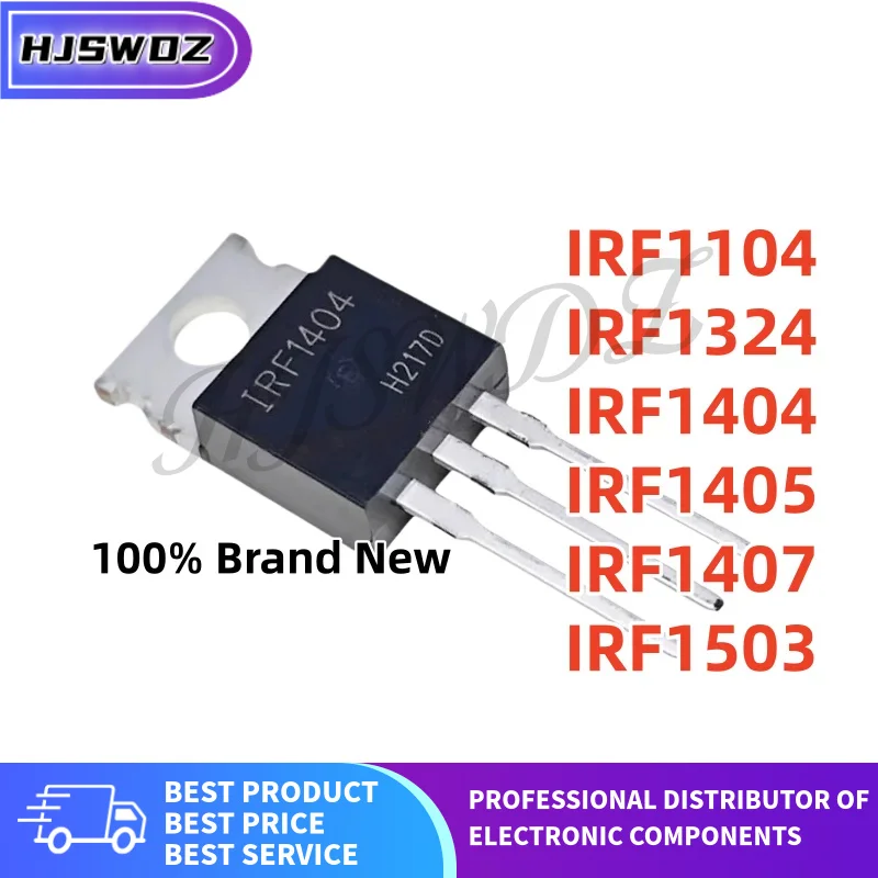 10PCS 100% New IRF1503 IRF1407 IRF1405 IRF1104 IRF1324 IRF1404 TO-220 MOSFET Transistor