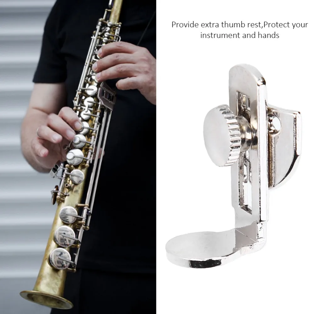 2Sets Adjustable Design Clarinet Thumb Rest Black Silver Color Metal And Plastic Wind Instrument Thumb Support