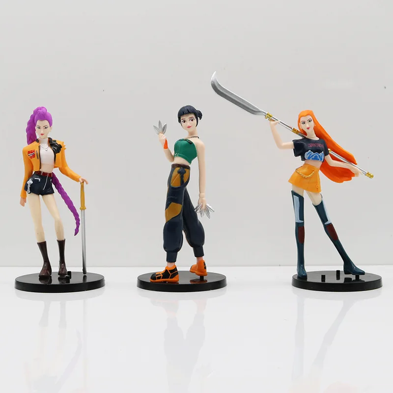 Kpop caçadores demoniaçados com uma base figura de ação bonecas estatueta colecionável ornamento de mesa alívio do estresse gadget designer brinquedo