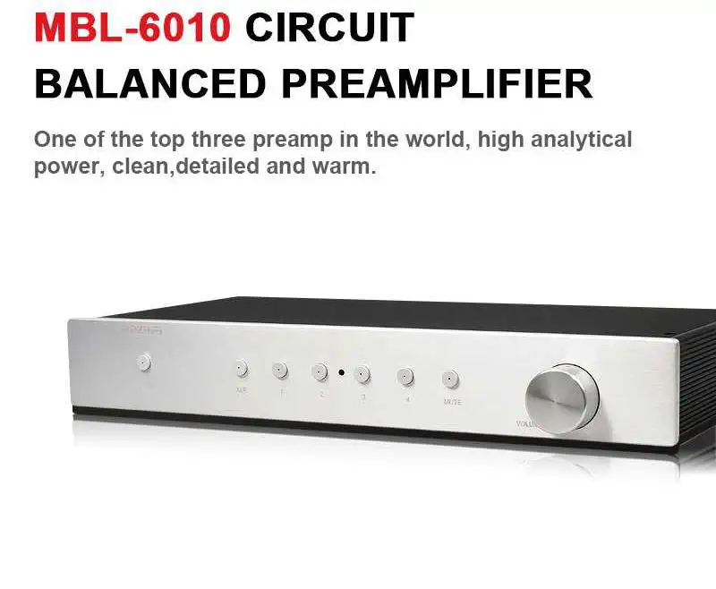 BRZHIFI Audio MBL6010 Circuit Full Balanced Preamplifier with Remote Control Audiophile HiFi Preamp Home Theater