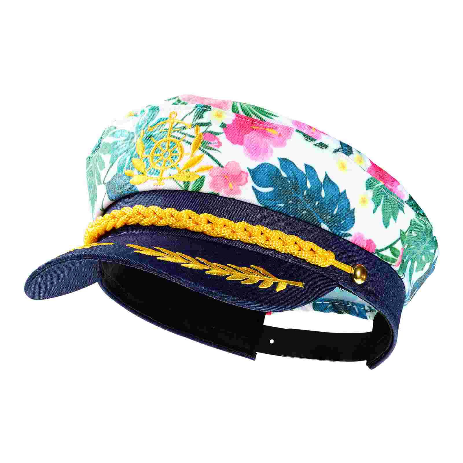 Kids Pirate Hat Embroidered Captain Summer Hats Black Sailor Caps Polyester Man Hawaiian for Men