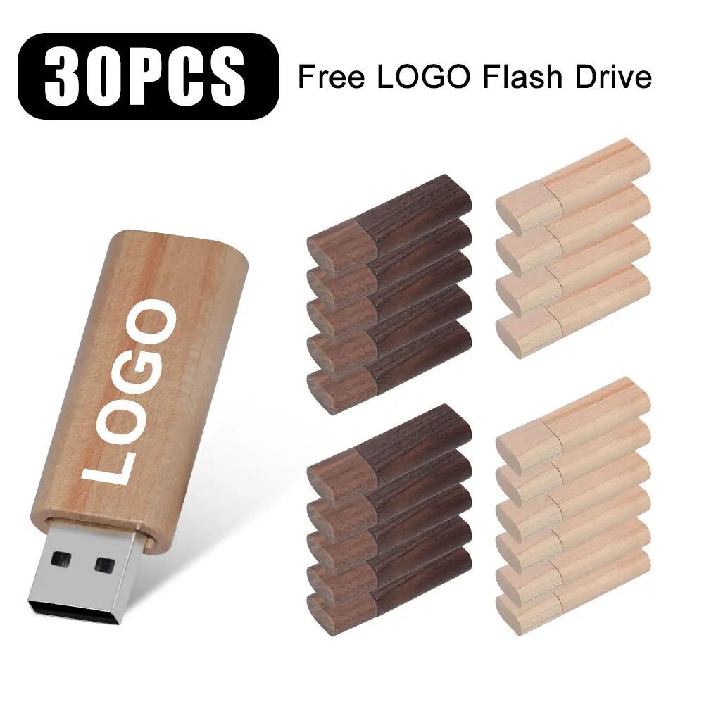 30 Stks/partij Roos Hout Esdoorn Hout Gepersonaliseerde Logo Usb Flash Drive 2.0 4Gb 8Gb 16Gb 32Gb 64Gb Fotografie Cadeau Walunt Hout