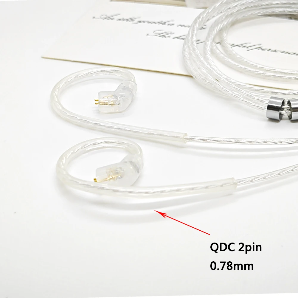 Kabel słuchawkowy Milo 2,5/3,5/4,4 mm MMCX/0,78 2Pin/QDC posrebrzana miedź wymień aktualizacja zbalansowany kabel