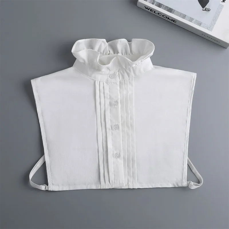 Mulher blusa topos plissado renda gola falsa camisola camisa decorativa colar falso destacável colar roupas acessórios