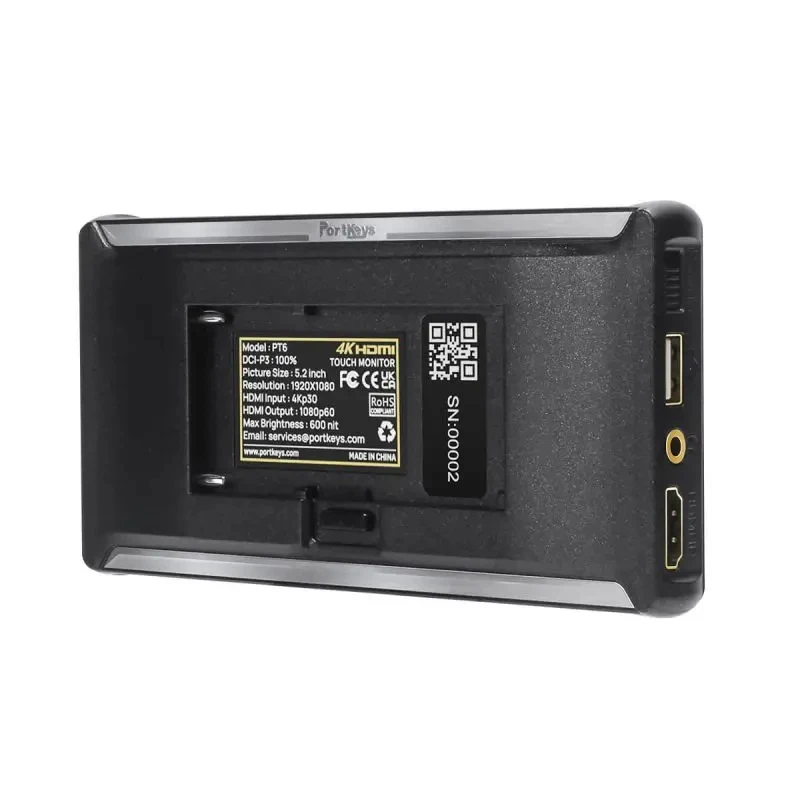 Portkeys PT6 5.2 inch Monitor Touch Screen 3D LUT 600nit 1080P 4K-HDMI-Compatible Display Field Mointor for Live Streaming