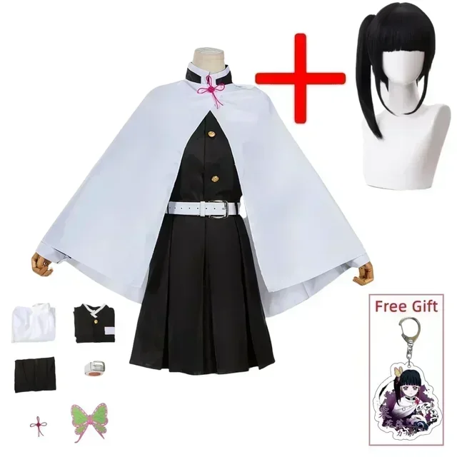 Tsuyuri Kanao Cosplay Kostuum Volwassen tipo uniforme de Anime Vrouwen Kimono Haori Pruik Halloween Kleding