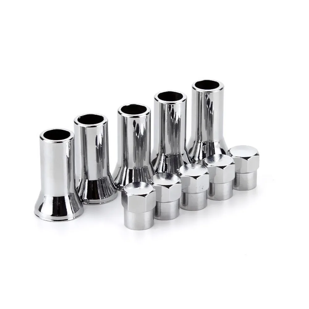 10pcs Universal Chrome Tyre Valve Stem TR413/TR414 Left Right Front Rear Wheel Tyre Valve Sleeve Covers