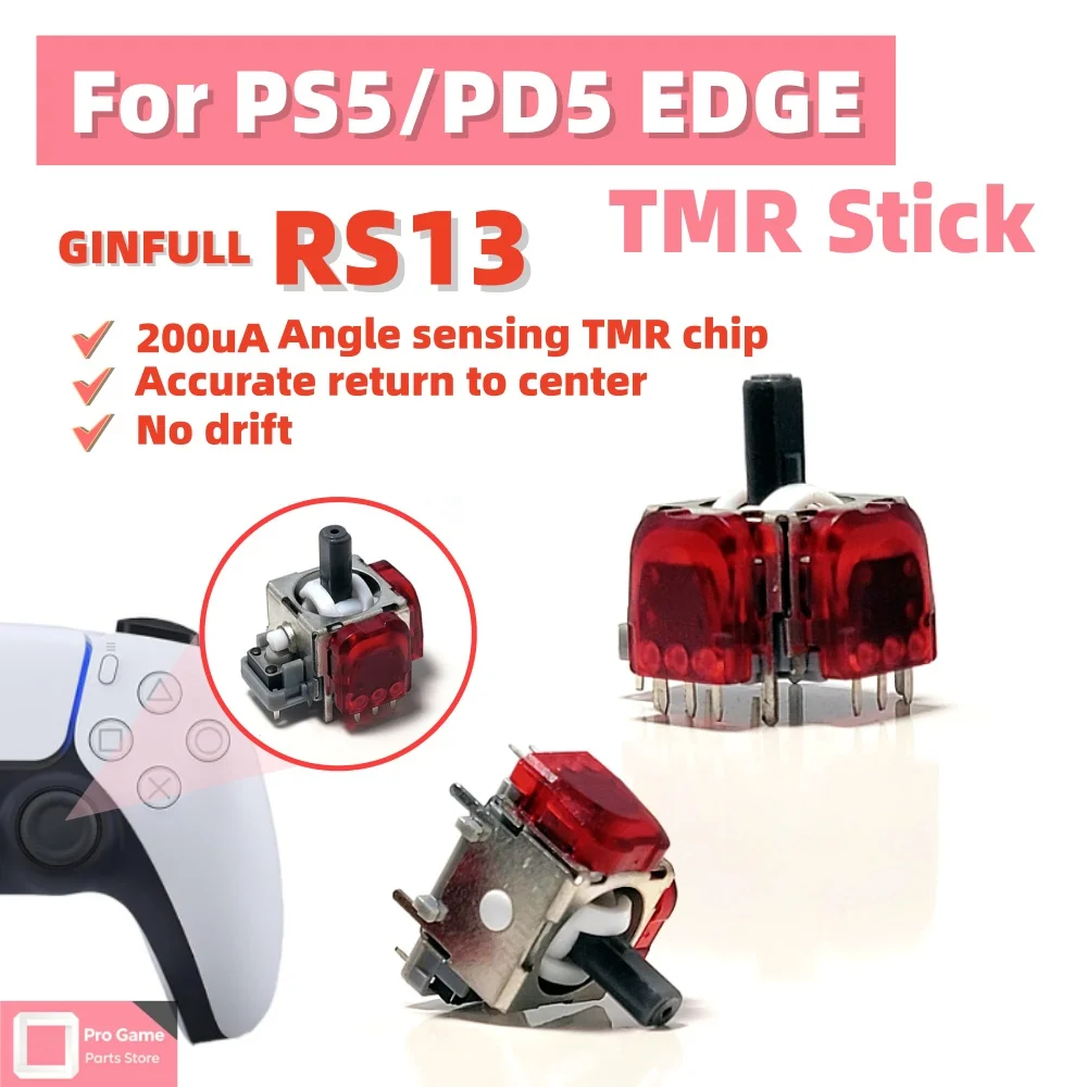 2/10 個 TMR ジョイスティック PS5/エッジコントローラー用 GINFULL RS13 サムスティック ノードリフト交換用ゲームパッド 3D アナログセンサーアクセサリー