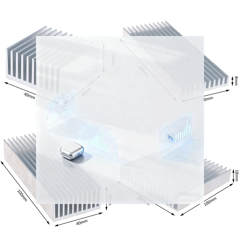 

Extruded Aluminum Heatsink For High Power LED IC Chip Cooler Radiator Heat Sink