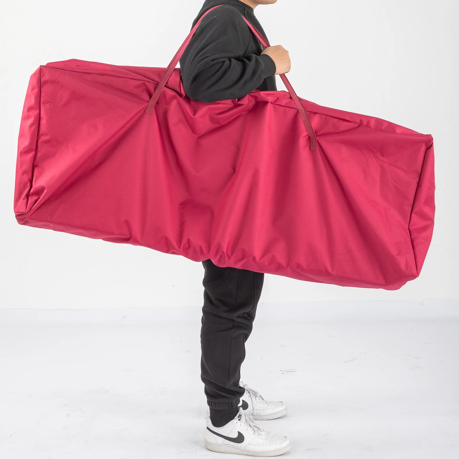 Bolsa de transporte de tela Oxford para silla de Director, Tubo plano de aluminio y oxidación brillante, color blanco y plateado, rosa roja, 116x60x49cm, 120kg