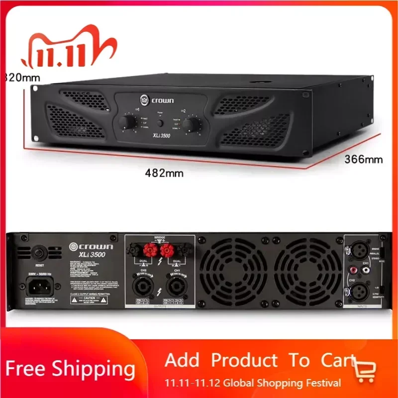 XLi 3500 Power Amplifier Professional Audio DJ Equipment for Line Array Speakers Subwoofer Speakers Stage Wedding KTV Home Use