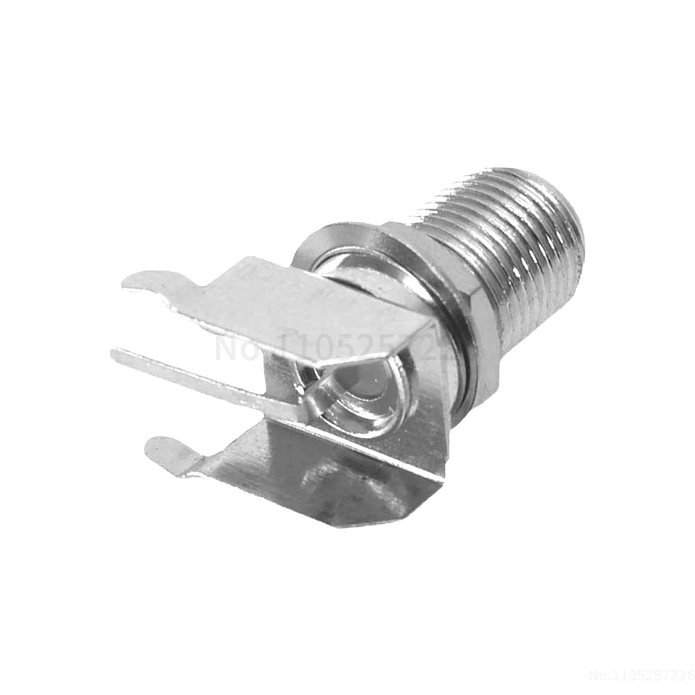 (10 pcs) F-KWE British F type connector 90 degree angled female socket for digital set-top boxes complete with nut and washer