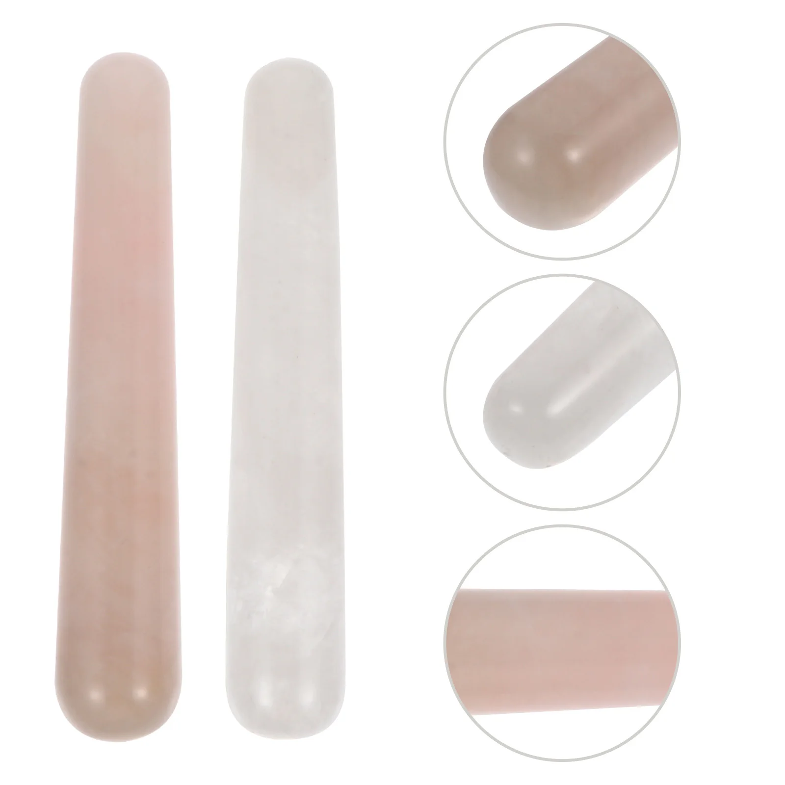 

2 шт., массажная палочка для лица, натуральный кристаллический камень для борьбы со старением, укрепляющая кожа, релаксация, исцеление, энергия, положительная