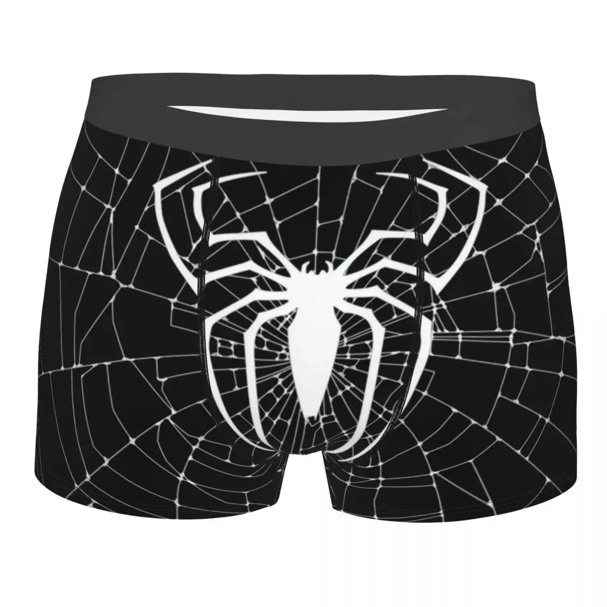 Custom Classic Spider On Web Pattern Boxer Shorts For Men 3D Printed Underwear Panties Briefs Stretch Underpants