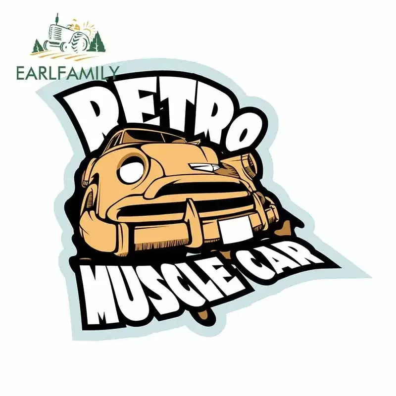 

EARLFAMILY 13cm x 10.8cm Retro Muscle Car Accessories Stickers Funny Brown Auto Car Door Protector Decal Vinyl Caravan Decor