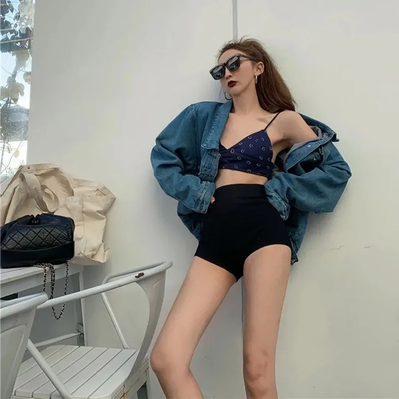 Skinny Black Shorts Women Summer High Waist Hot Girl Streetwear Slim Shorts Fashion Sexy Club Casual Straight Shorts New