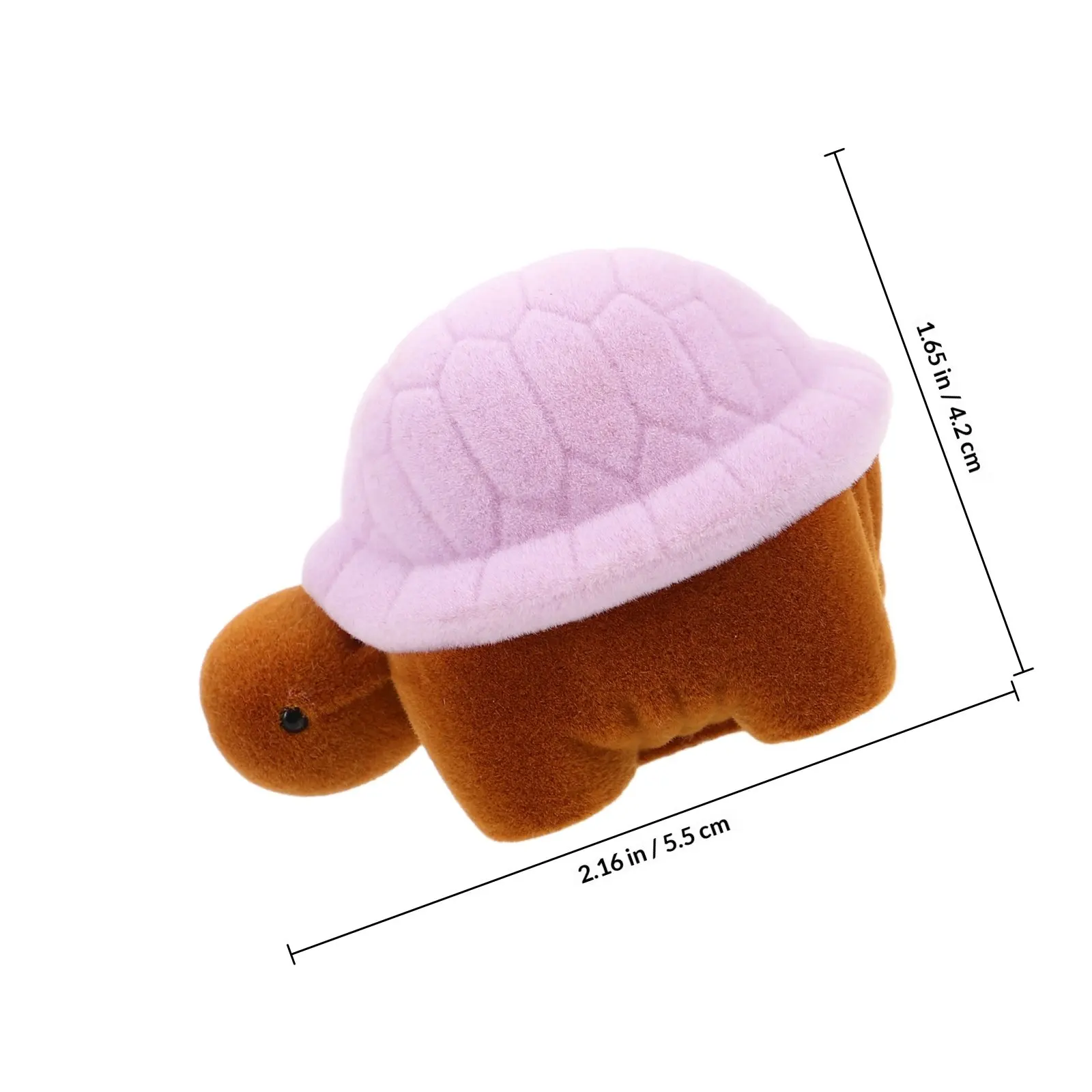 Adorable Turtle Design Jewelry Box Keepsake Storage for Rings Earrings Soft Interior Portable Mini Trinket Case Wedding Ring