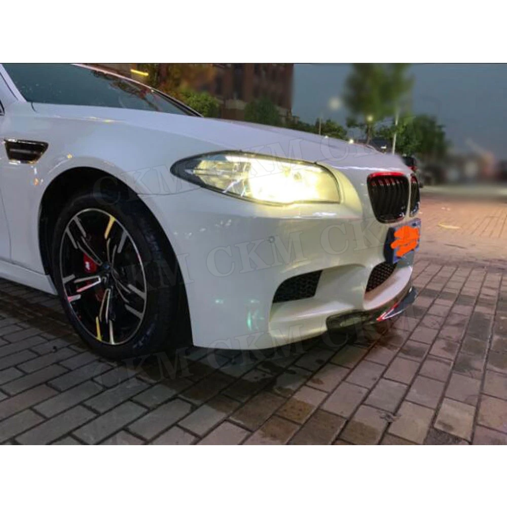 

Для BMW 5 серии F10 M5 Оригинальный бампер 2012-2016, карбоновый передний сплиттер-спойлер, накладка на бампер, автомобильные аксессуары